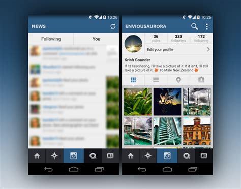 Older versions of Instagram (Android) .